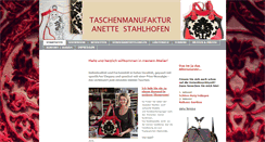 Desktop Screenshot of a-stahlhofen-taschenmanufaktur.de